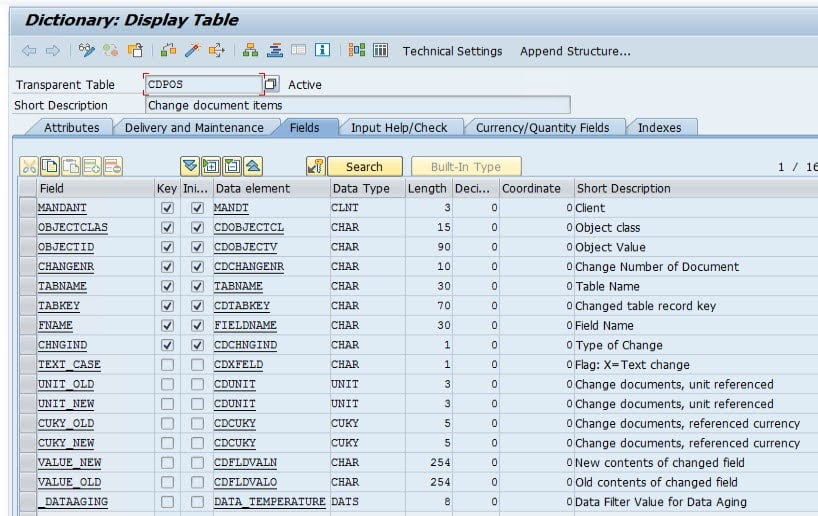 Change Log In Sap Table Cdpos Cdhdr, What Is Custom Table In Sap