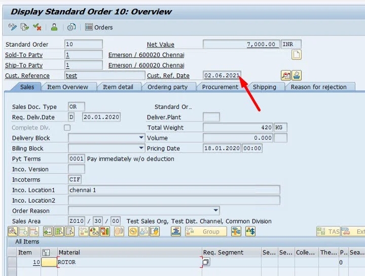 VA03 Transaction