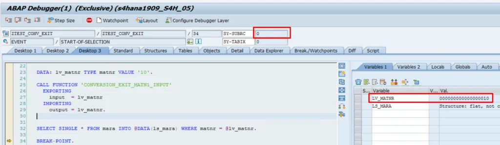 Conversion exit matn1 input