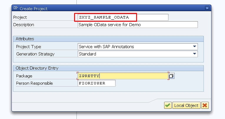 creating OData project