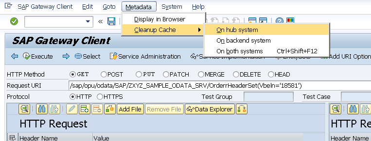 clear cache in sap gateway