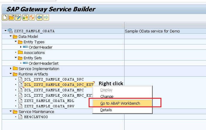 OData service Implementation