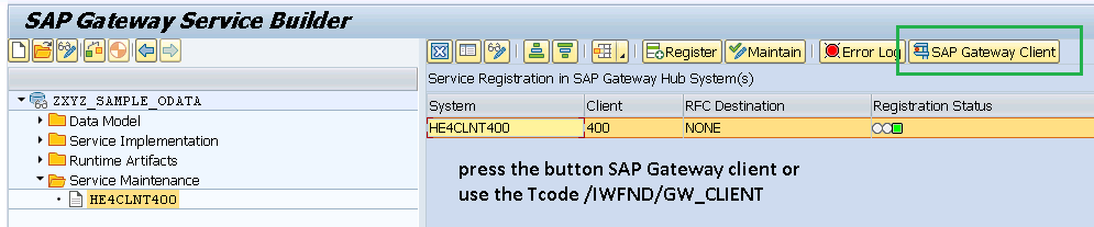 SAP Gateway client