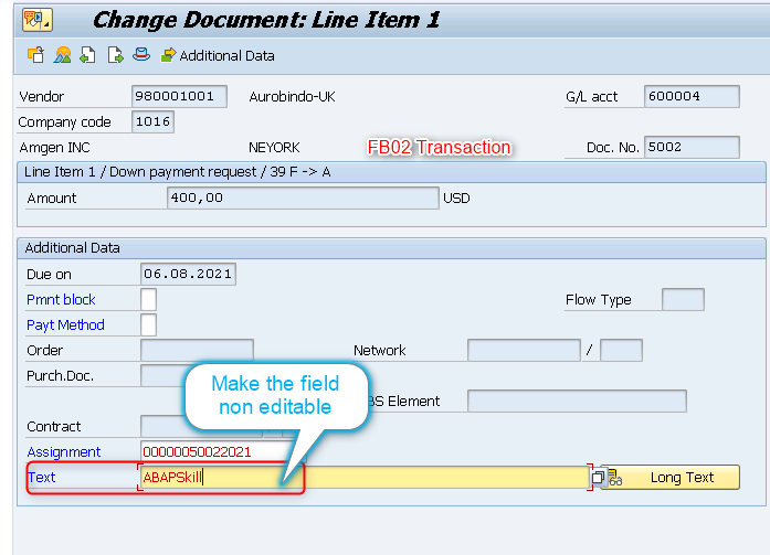 FB02 Transaction 