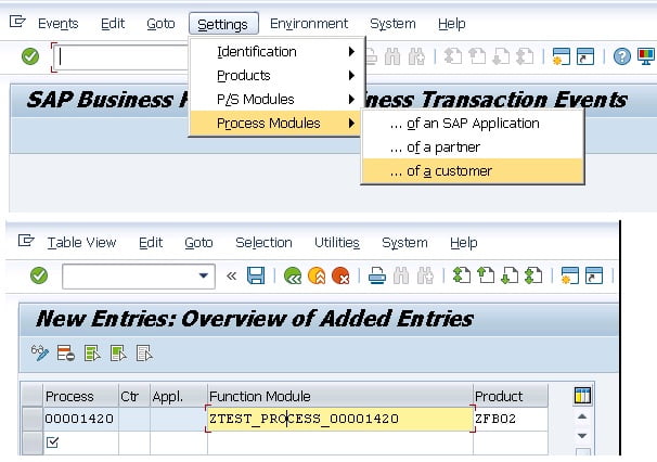 map product,function module and process interface