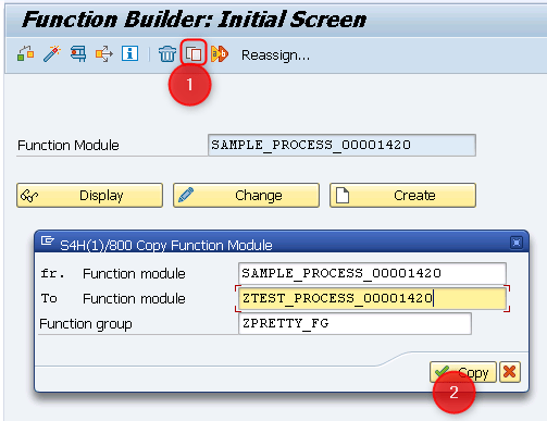 Copy BTE function module